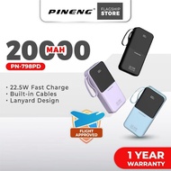 Pineng PN-798PD 20000MAh Power Bank Built In Cable 22.5W Fast Charging