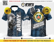 Army Strength in unity Mandarin Polo Shirt with Zipper Full Sublimation