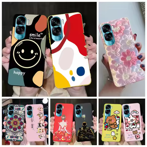 For Honor 90 Lite 5G Case TPU Fundas Honor90 Lite Pro Silicone Soft Flower Phone Cover For Honor 90