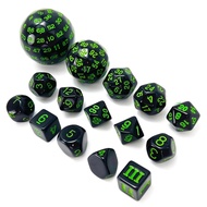 Polyhedral Dice Set DND Cubes POP D3-D100 Acrylic Sets 15 Pcs For Gift Game RPG Board Accessories