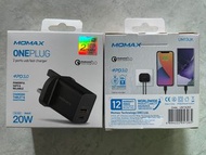 Momax ONEPLUG  2-Port USB Fast Charger 2 端口 USB 快速充電器-20W