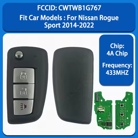 CN027034 Aftermarket Smart Remote Key 3 Buttons 433MHZ 4A Chip FCC CWTWB1G767 Keyless Go For Nissan 