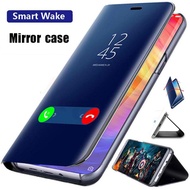 Slim Flip Cover Case For OPPO RENO7 5G  RENO6 5G OPPO A16  A74  OPPO A76  RENO5 RENO4 RENO3 RENO3PRO RENO2 RENO2F A3S A12E  A532020 A312020  Business Slim Flip Mirror Clear Leather Phone Cover Case
