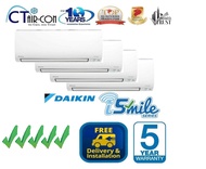 #FREE $100 SERVICING Voucher : Daikin I-SMILE Inverter System 4 Air-Con (CTKS25 x 3 / CTKS50  + MKS80)  + FREE Delivery + FREE Install + Dismantle &amp; Disposal Old Air-Con Unit
