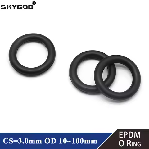 10/50Pcs EPDM o Rings CS 3mm OD 10 ~ 100mm Acid and Alkali Resistance Water Resistance Friction Resi