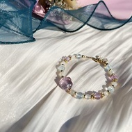 紫水晶熊掌 月光石 海藍寶 紫水晶 水晶手環 手鏈
