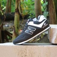 sepatu sport jogging NB hitam putih/sneakers pria