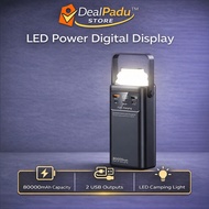 DealPadu 80000mAh Fast Charging Power Bank 120W Portable Powerbank LED Light 4 Output