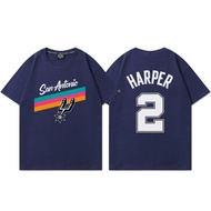 Dylan Harper Harper Harper Spurs American Loose T-shirt Washed Cotton Short T Clothes Short Sleeve T