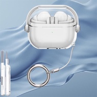 Clear + Red Music Boy Soft Case สําหรับ Samsung Galaxy Buds 3/Buds 3 Pro พร้อมล็อคความปลอดภัย & 3-in