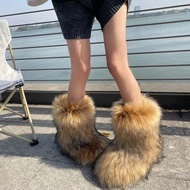 Raccoon Fur Boots - Thickened Fur Warm Winter Boots