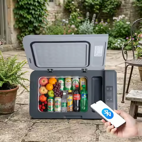 Portable Car Refrigerator 21L 22QT Dual Zone Cooling App Control 12V 24V Vehicle 100V 240V Home