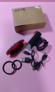 (🈚心🈺業)陳列貨品、單車前後充電LED燈/跟USB充電線、實物圖片