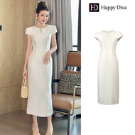 Happy Diva ชุดผู้หญิง ชุดสีขาว ชุดสีแอพริคอท ชุดแขนสั้น 9050