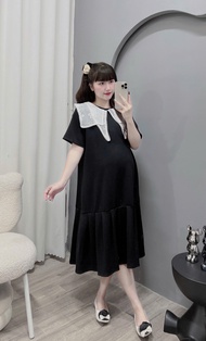 (Có size từ 45-100kg)Váy bầuđầm bầu bigsize phối cổ ren