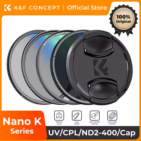 K&F Concept K Series 49-82mm Filters UV/CPL/ND2-400/Black-Mist 1/4 Cap Clean Cloths Camera Lens Filt