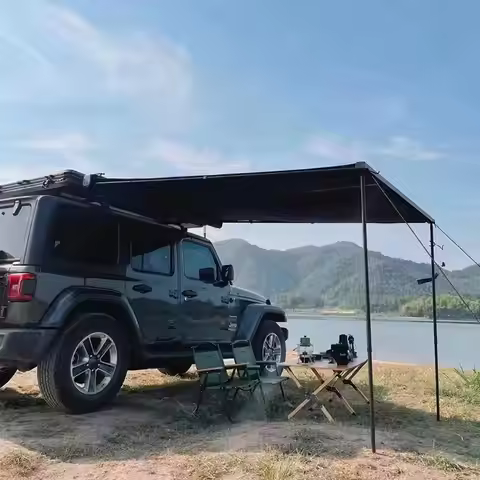 Factory Supply Manufacturer Car Side Awning Tent Aluminum case 4x4 Offroad Roof Retractable Car Awni