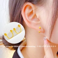 Subang Telinga 24K Gold Plated Titanium Earrings Glamorous U Shaped Earing for Women Subang Emas 916