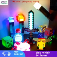 【免运费】MC 2025 LED Minecraft Lamp Torch Color Changing Water Bottle Ore Block Axolotl Pig Head Bee Fox