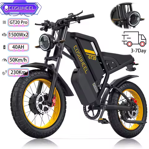 Electric Bike For Adult COSWHELL GT20 Pro 20x4.0" 3000W Dual Motor 48V 40AH Top 50Km/h 230Km Urban O