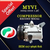 PERODUA MYVI OLD MODEL 2005 - 2010 YEAR 1.3CC RECOND MSC60 COMPRESSOR/ KOMPRESOR (CAR AIRCOND SYSTEM