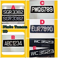 NUMBER PLATE KERETA 2D (TULISAN DALAM)/plate kereta murah/plate tanam kereta/plate murah/plate keret