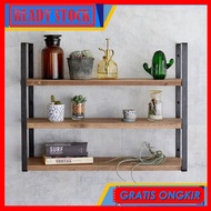 3 Tier Wooden Wall Shelf / 3 Tier Wall Shelf Solid Pine Wood / 3 Tier Cosmetic Shelf / Wall Mounted 