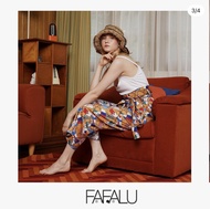 [FAFALU Phi Phi Pants] Yellow Flags Phi Phi Pants กางเกงเลผ้าซาตินพิมพ์ลาย