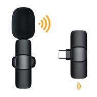 Wireless Microphone ไมโครโฟนไร้สายแบบพกพาใช้สําหรับ สมาร์ทโฟน ไมค์ไร้สายหนีบเสื้อ ไมค์หนีบปกเสื้อ