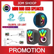 #Readystock RGB USB Speaker Laptop Desktop Stereo Speaker PC Computer Speaker Gaming Speaker lightin