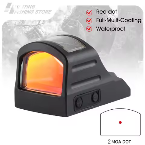 HS 507C Solar Power Holographic Collimator Mini Red Dot Sight Tactical Pistol Airsoft Rifle Hunting 