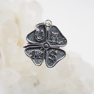 92.5% Pure Silver Pendant Four-Leaf Clover Including Lucky Symbols Women's Necklace [Only Pendant] 4