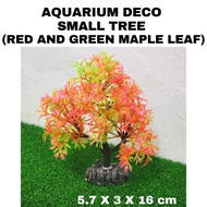 AQUARIUM DECORATION / ARTIFICIAL PLANT - SMALL TREE - RED AND GREEN MAPLE LEAF - Model: K-8