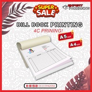NCR Bill BOOK Customize ~ Single Color  Printing  Size A4 / A5 Size Buku Invoice / Invoice Bill Book