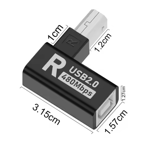 USB 2.0 Printer Adapter USB 2.0 Male To Female 90 Degree USB B Printer Adapter Extension Plug Conver