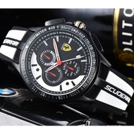 2022 Business Men New De De Ojos Watch Ferrari Test Chrono Multifunctional Silicone Strap Three Wate