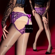 Linglong Aurora Socks Bowknot Body Socks Bell Black Silk Gloss Oily Body Socks High-Density Silky Pa