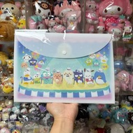 日版 Sanrio Characters Hapidanbui Sanrio 男團 x Sirotan小白獅 聯乘系列 收納file (有啪扣) - AP鴨 & Kero Kero Keroppi &