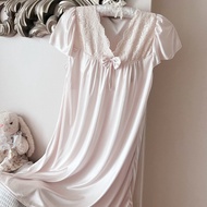 Princess Lace Nightgown Dress Cream Beige Color M Second Hand
