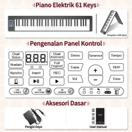 Portable 61-tuts piano lipat / Multifunctional Electronic bluetooth Keyboard Piano for Piano Student