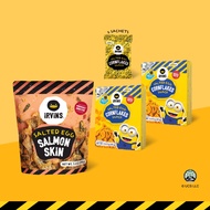 [Halal] IRVINS Salted Egg Salmon Skin 210g + Minions Salted Egg Cornflakes Snack 45g x2 (SESS+MSECF2