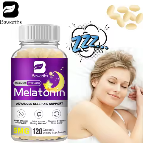 BEWORTHS Melatonin 5mg Vitamin B6 Anti Stress Tools Sleeping Pills Melatonin to Sleep Stay Asleep Lo