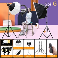 Bộ đèn Softbox Cầu Bediro Studio Livestream chuyên nghiệp tặng điều khiển cao 2m kích thước Softbox