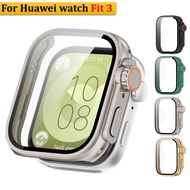 New Tempered Glass Huawei Watch Fit 3 Case Screen Protector Frame Bumper huawei watch fit3 Cover Full Covered Huawei Fit 3 Case Huawei fit3 Bumper