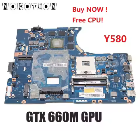 For Lenovo ideapad Y580 Laptop Motherboard QIWY4 LA-8002P MAIN BOARD HM76 DDR3 GTX660M 2g graphics F