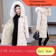 ! Down Jacket Down Jacket Women's Mid-Length2021New Fashion Korean Style Hooded White Duck down Thickened Winter Warm Co