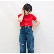 GU JAPAN Ring Dot Button Compact Cardigan (Short Sleeve)