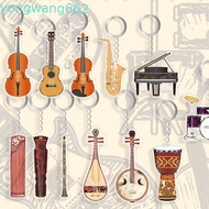 JERON Guitar Acrylic Keychain, Cello Clarinet Guitar Model Pendant, Instrument Key Chain Trung Nguye