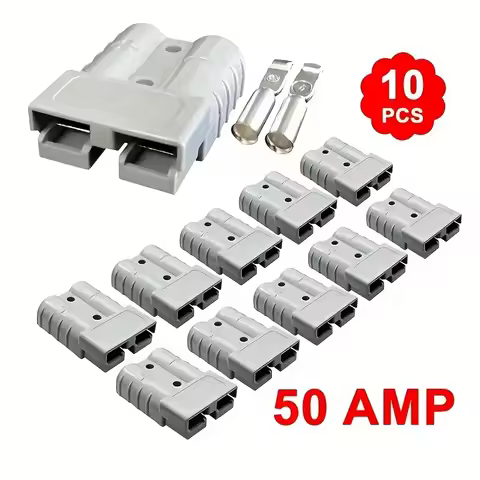 Set of 10pcs of 50A Battery Quick Connectors 600V DC Connector Kit, Compatible with 12/10/8/7 AWG Wi