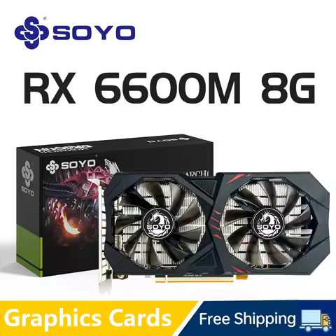 SOYO AMD Radeon RX5700XT RX6600M RX6600XT 8G Gaming Graphics Cards GDDR6 256Bit PCIE4.0x16 for Deskt